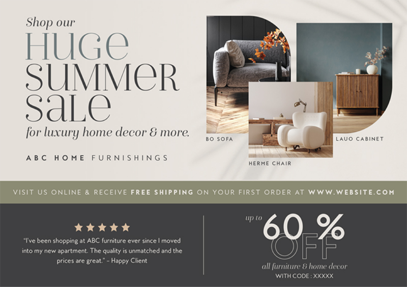 ecommerce postcard example