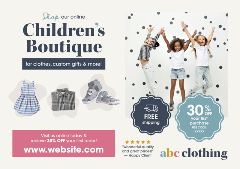 ecommerce postcard example