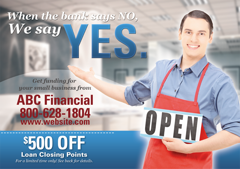 finance postcard example