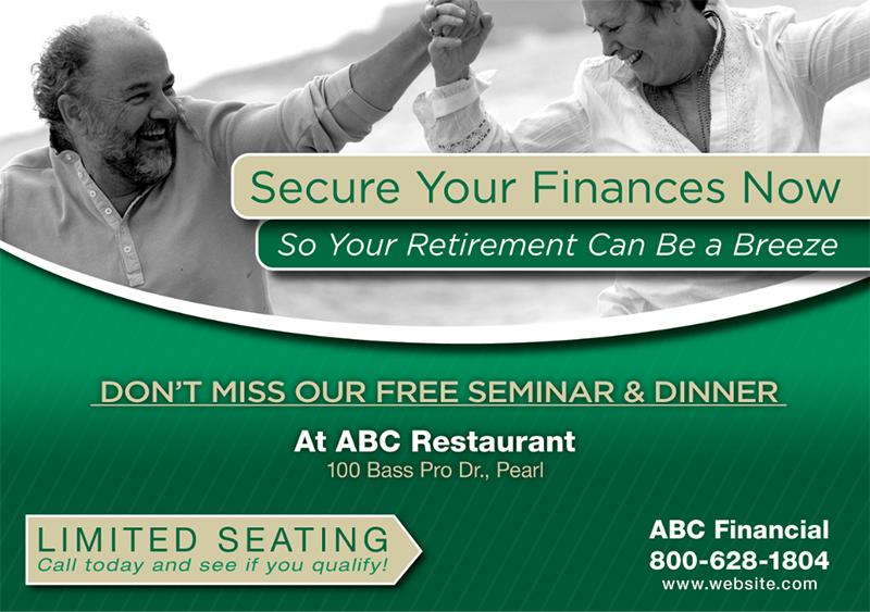 finance postcard example