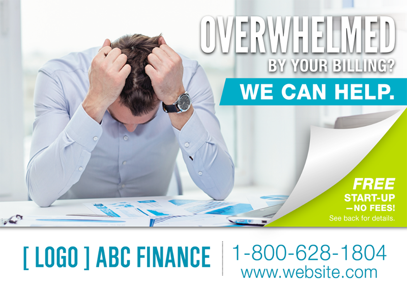 finance postcard example