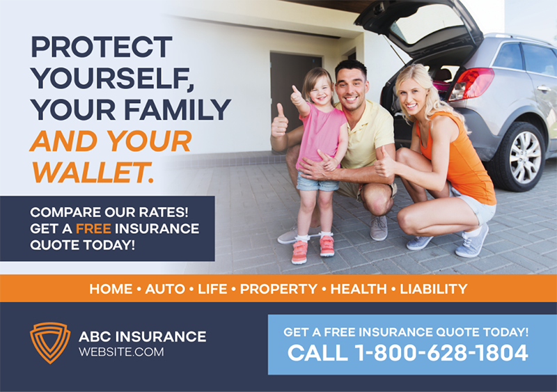 insurance postcard example