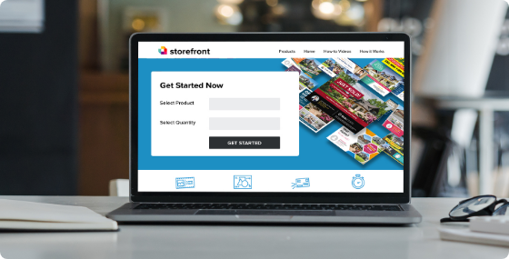 direct mail automation api storefront on laptop