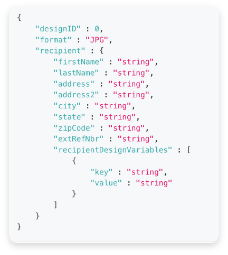 direct mail api generate proof example code