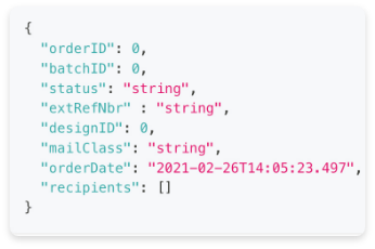direct mail api get order example code