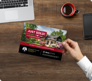 direct mail automation postcard in hand