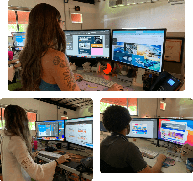 experienced direct mail postcard designers designing postcards