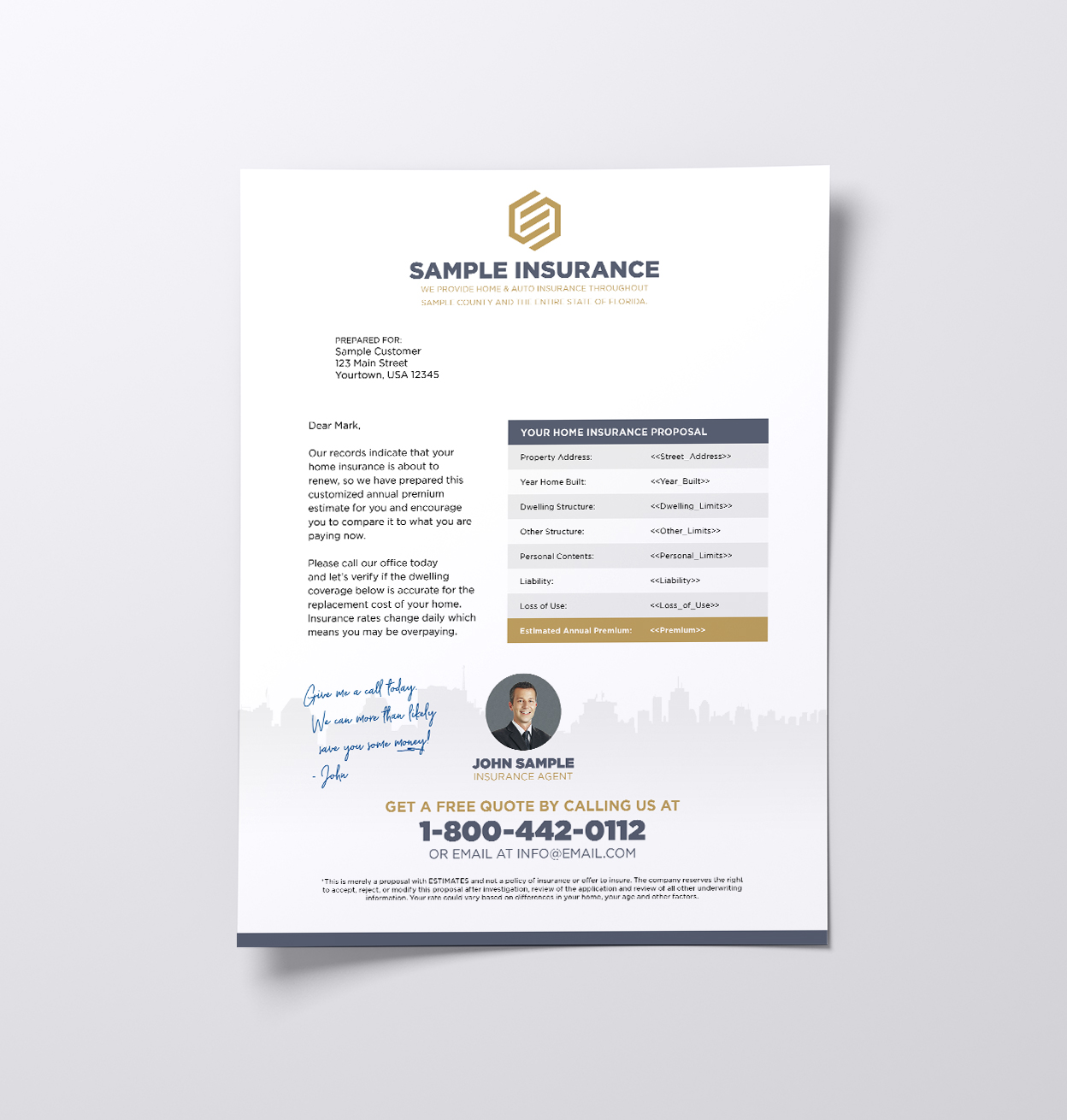 insurance letter product sample