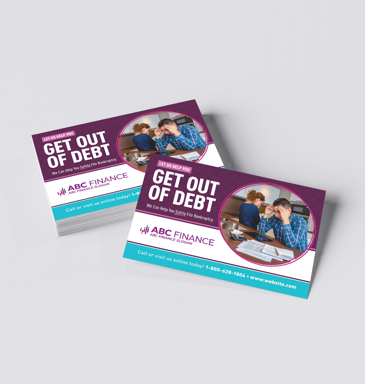 finance postcard product sample