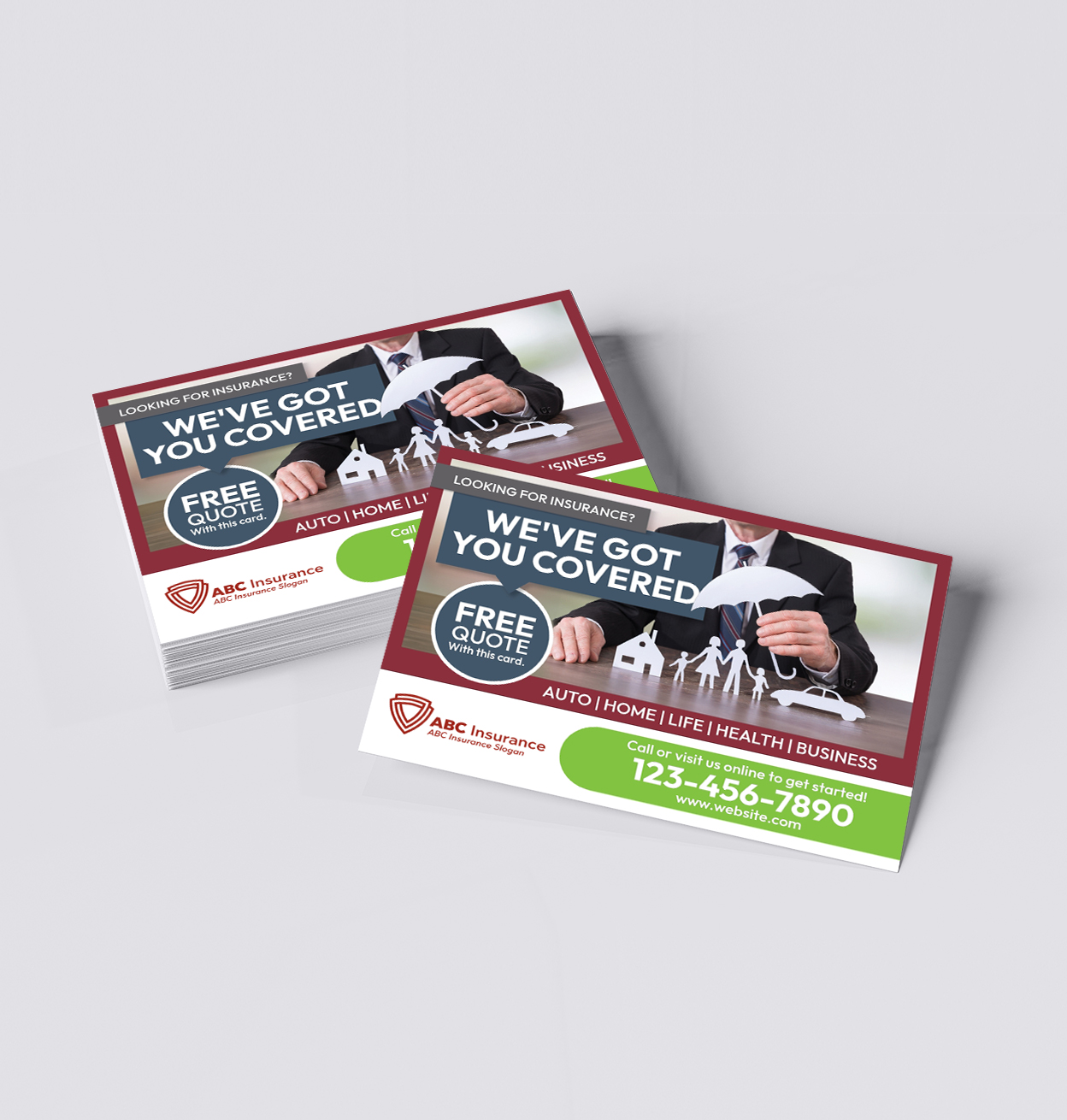 insurance postcard product sample